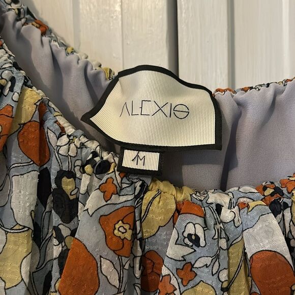 Alexis Adona Floral Chiffon Ruffle Off-Shoulder Crop Top - Picture 4 of 7